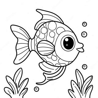 Pagina Para Colorir De Peixe De Desenho Animado Fofo Nadando 8666-7099