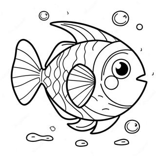 Pagina Para Colorir De Peixe De Desenho Animado Fofo Nadando 8666-7100