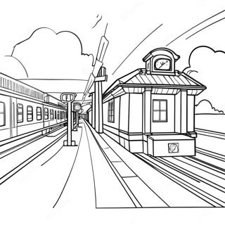 Pagina Para Colorir Da Estacao De Trem Colorida 872-698