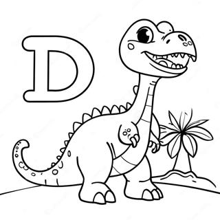 Pagina Para Colorir Da Letra D Com Dinossauro 882-707