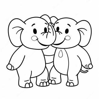 Pagina Para Colorir Do Elefante E Do Porquinho 8896-7271