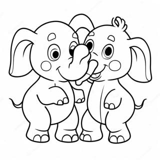 Pagina Para Colorir Do Elefante E Do Porquinho Felizes 8897-7273