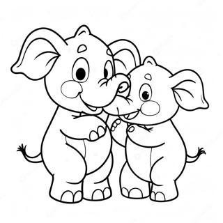 Pagina Para Colorir Do Elefante E Do Porquinho Felizes 8897-7274