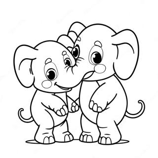 Pagina Para Colorir Do Elefante E Do Porquinho Felizes 8897-7275