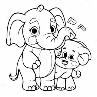 Pagina Para Colorir Do Elefante E Do Porquinho Felizes 8897-7276