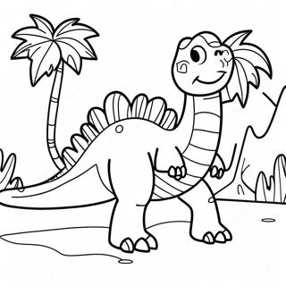 Aventuras De Folhas De Dinossauro Páginas Para Colorir