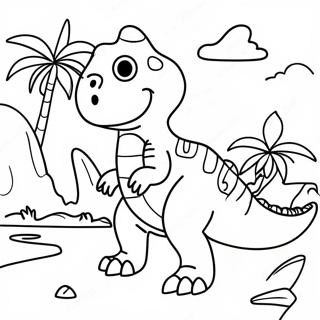 Pagina Para Colorir Da Aventura Dos Dinossauros 8966-7326