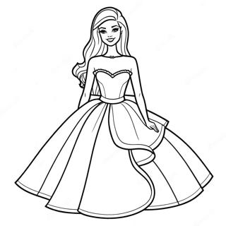 Pagina Para Colorir Da Barbie Em Um Vestido Bonito 9047-7396