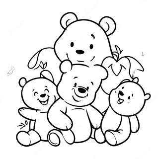 Pagina Para Colorir Do Adoravel Bebe Winnie The Pooh Com Amigos 9077-7419