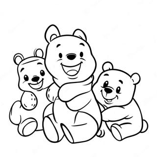 Pagina Para Colorir Do Adoravel Bebe Winnie The Pooh Com Amigos 9077-7420