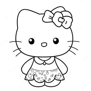 Pagina Para Colorir Hello Kitty Em Um Vestido Fofo 9217-7529