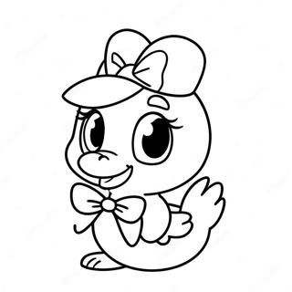 Pagina Para Colorir Da Daisy Duck Fofa Com Um Laco 922-739