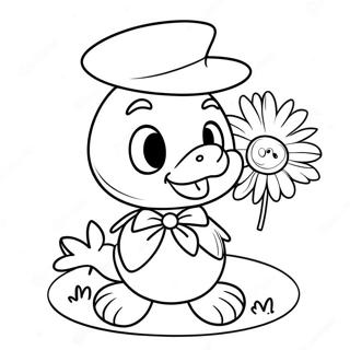 Pagina Para Colorir Da Daisy Duck Fofa Com Um Laco 922-740