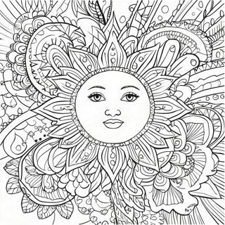 Pagina Para Colorir Design Intricado De Sol Boemio 9237-7545