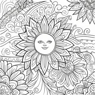 Pagina Para Colorir Design Intricado De Sol Boemio 9237-7546