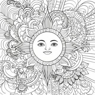 Pagina Para Colorir Design Intricado De Sol Boemio 9237-7547