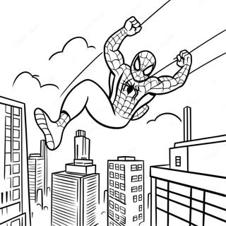 Pagina Para Colorir Homem Aranha Adoravel Balancando Pela Cidade 9287-7585