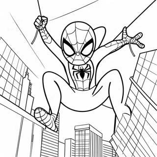 Pagina Para Colorir Homem Aranha Adoravel Balancando Pela Cidade 9287-7587