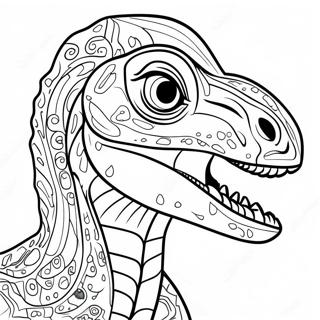 Pagina Para Colorir Do Velociraptor Detalhado 932-745