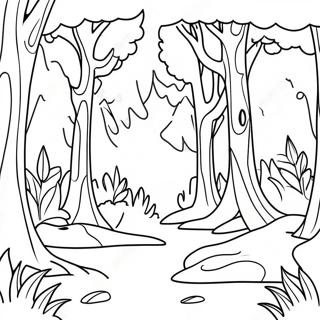 Pagina Para Colorir Do Ecossistema Da Floresta Colorida 9357-7643