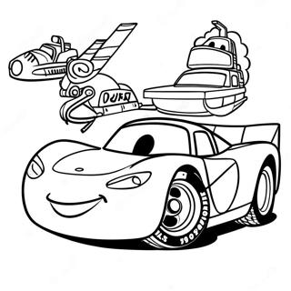 Pagina Para Colorir Da Cena Do Filme Carros 2 9386-7662