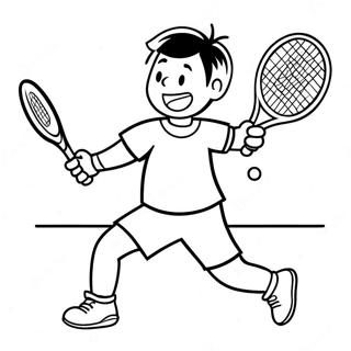 Pagina Para Colorir De Jogador De Tenis Empolgado Servindo 9547-7790