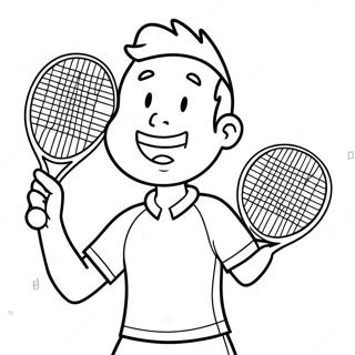 Pagina Para Colorir De Jogador De Tenis Empolgado Servindo 9547-7791