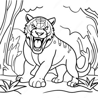 Pagina Para Colorir Do Predador Feroz Na Selva 9617-7848