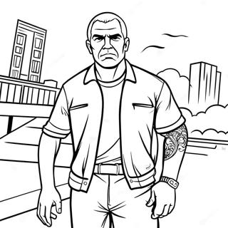 Pagina Para Colorir Do Personagem Do Gta Em Acao 9647-7871