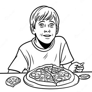 Pagina Para Colorir Do Kevin Mccallister Com Pizza 9677-7894