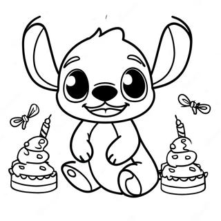 Aniversário Do Stitch Páginas Para Colorir