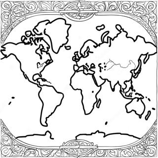 Pagina Para Colorir Do Mapa Mundi 9726-7939