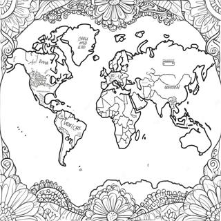 Pagina Para Colorir Do Mapa Mundi Detalhado 9727-7944